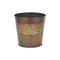 Contemporary Home Living 9.25" Bronze and Green Floral Embossed Circular Outdoor Planter Pot